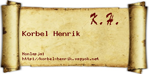 Korbel Henrik névjegykártya