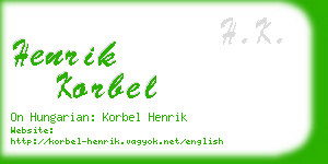 henrik korbel business card
